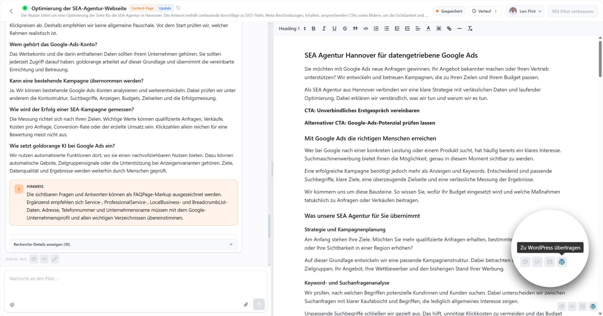 WordPress als konkretes Integrationsbeispiel