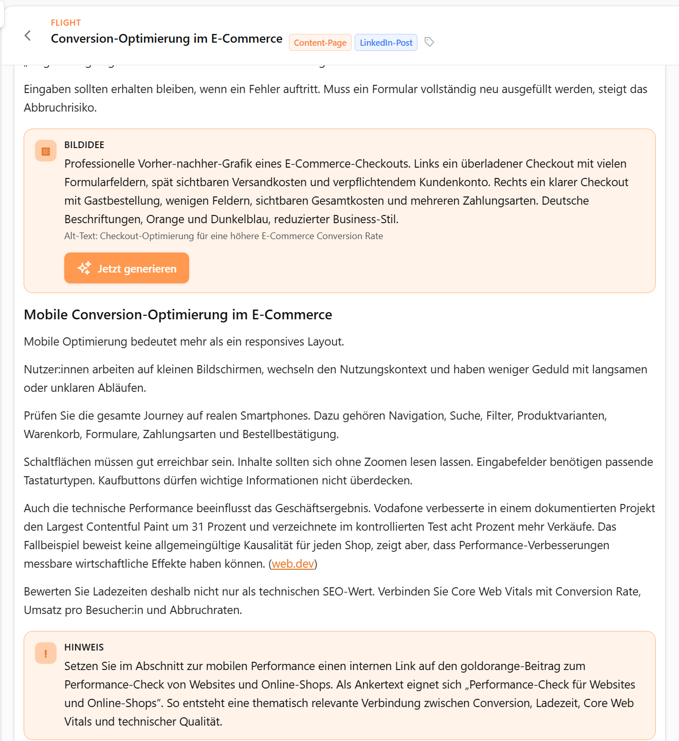 OGP schlägt passend zum Inhalt eine Bildidee vor, die anschließend direkt weiterverwendet werden kann.