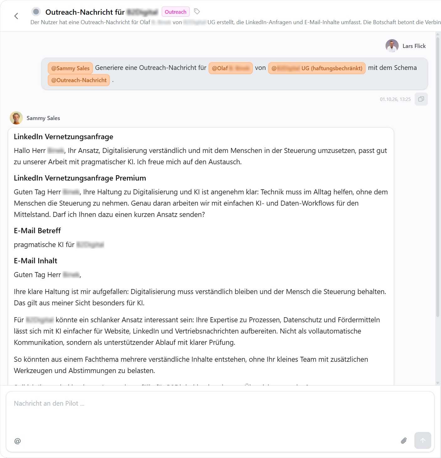 Unternehmen verstehen. Passende Ansprechpartner auswählen. Die nächste Ansprache vorbereiten.